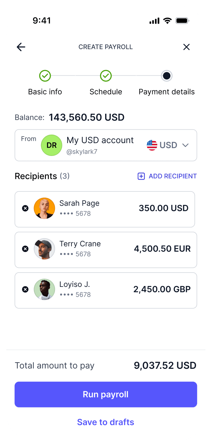 USDC payroll